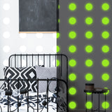 Product presentation view of 40x Glow In Dark Dots Wall Stickers.