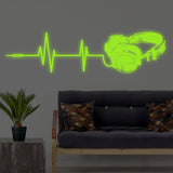 Alternate gallery view of Glow In Dark Headphone Vinyl Wall Sticker.
