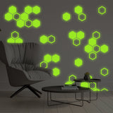 Product detail view of 50x Glow In Dark Honeycomb Wall Decals Decor.