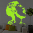 Glow-in-the-dark Life Is Beautiful street art wall decal with a singing woman design.