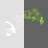 Alternate product view of Glow In Dark Music Is Life Wall Sticker.