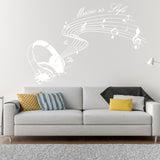 Product detail view of Glow In Dark Music Is Life Wall Sticker.