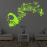 Additional product view of Glow In Dark Music Is Life Wall Sticker.