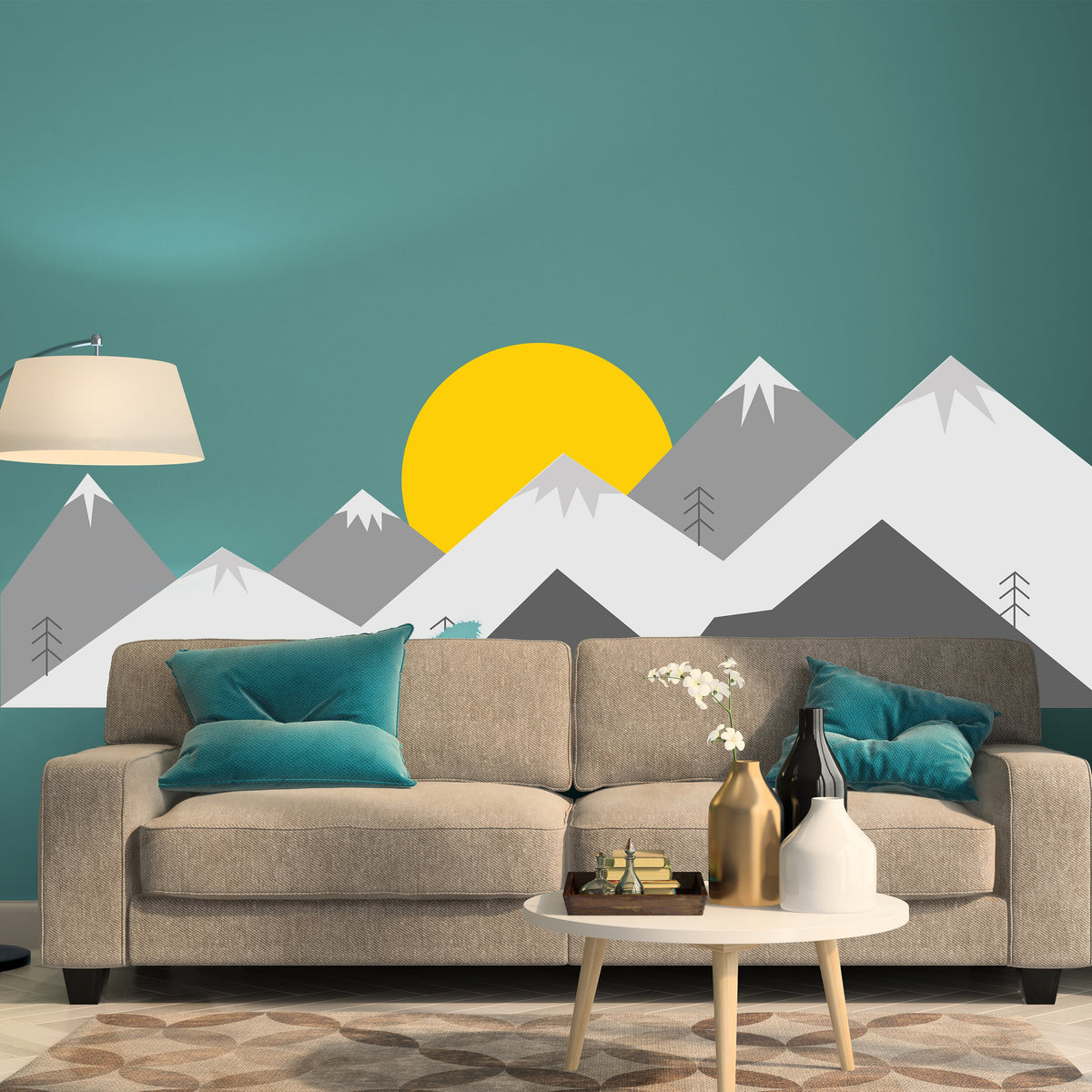 Product presentation view of Mountain Wall Decal.