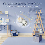 Nursery Cloud Dream Wall Sticker - Baby Animal Decor Decal For Boy Girl Room.