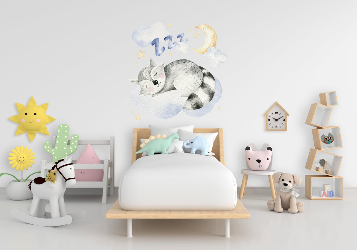Additional product view of Sleeping Animal Nursery Wall Sticker.