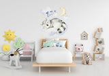 Additional product view of Cute Sleeping Animal Nursery Wall Sticker.