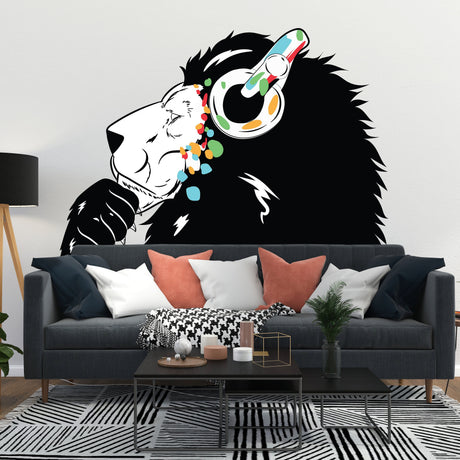 Lion Wall Sticker displayed in a room setting.