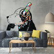 Dog Wall Art Sticker - Thinking Dj Puppy Head Headphones Vinyl Decal
