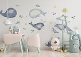 Alternate product view of Ocean Whales Wall Sticker For Kids Room Decor.