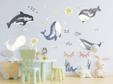 Alternate product presentation of Sea Whales Wall Sticker For Kids Room Decor.