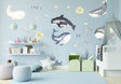 Sea Whales Wall Sticker For Kids Room Decor - The Under Ocean Life Baby Boy Nursery Decal