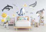 Product presentation view of Sea Whales Wall Sticker For Kids Room Decor.