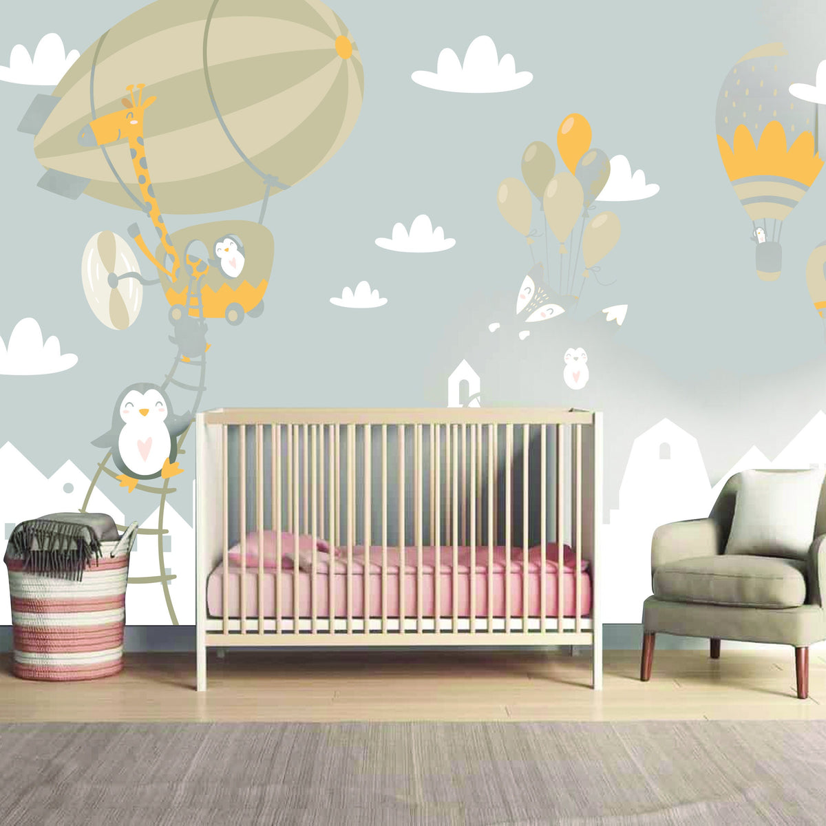 Alternate gallery view of Penguins And Fox Wall Stickers For Kids.