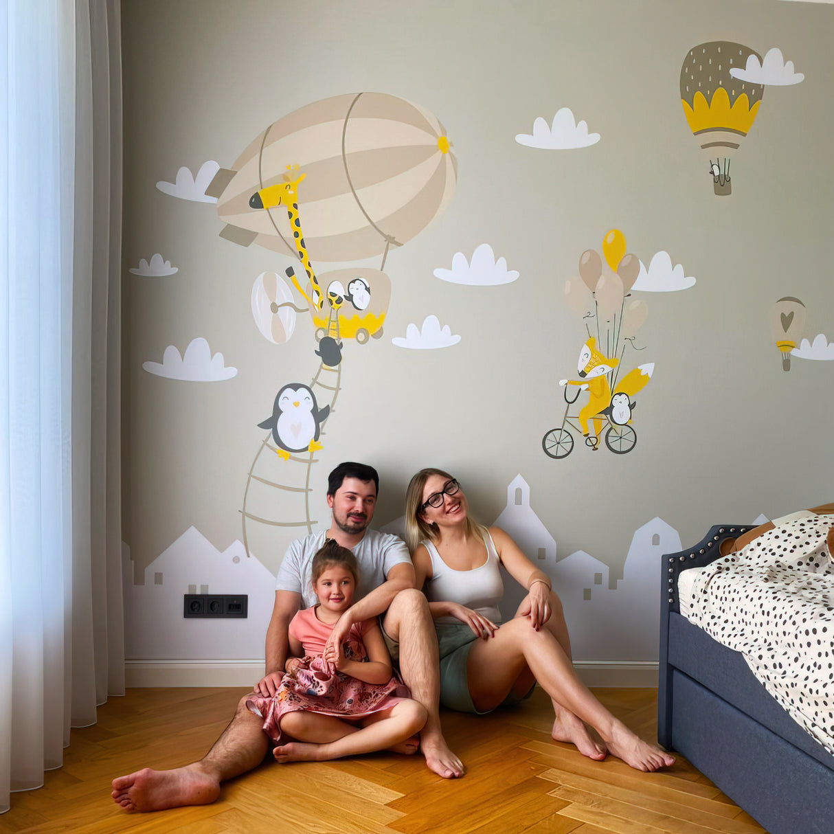 Alternate product view of Penguins And Fox Wall Stickers For Kids.