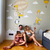Product gallery view of Penguins And Fox Wall Stickers For Kids.