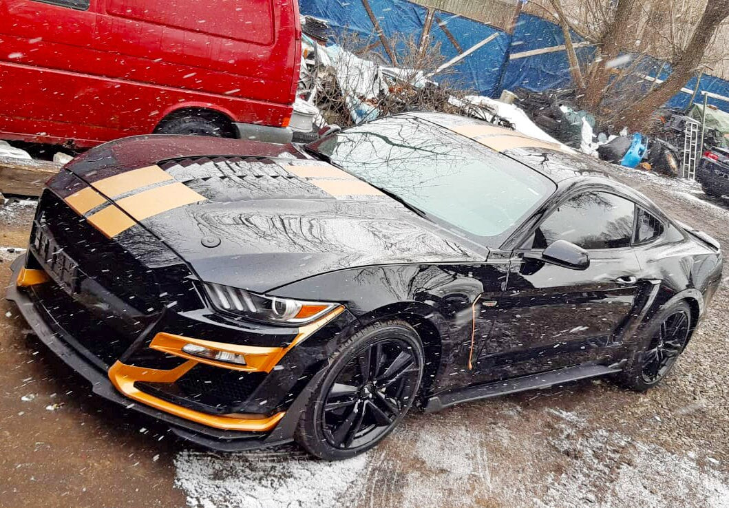 Вариант расположения виниловых полос на кузове автомобиля.