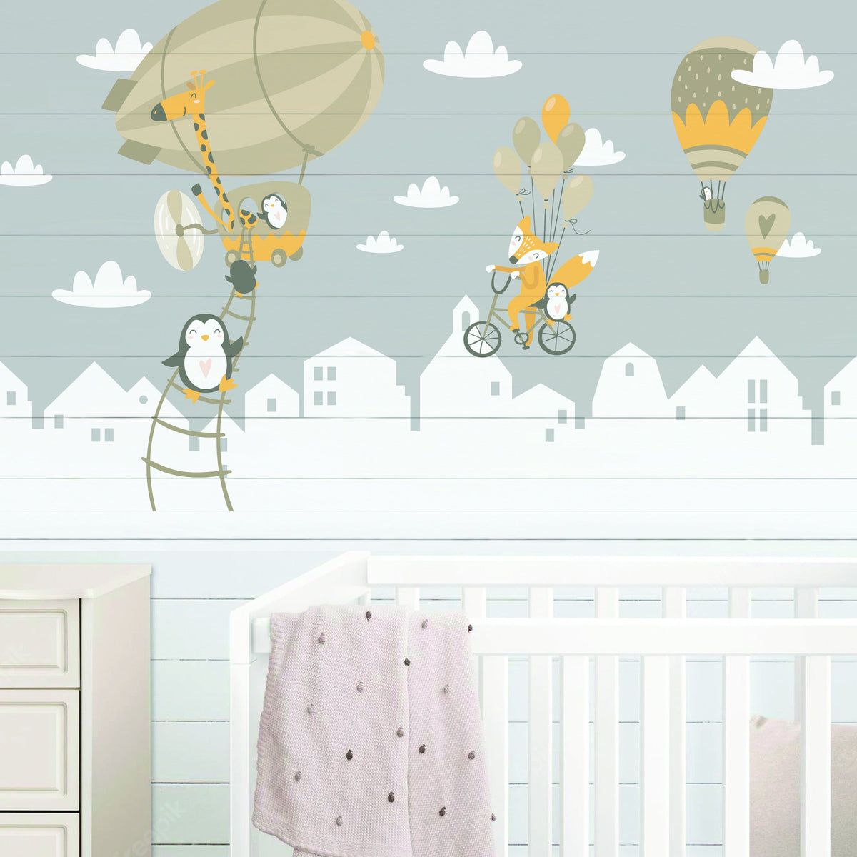 Secondary product view of Penguins And Fox Wall Stickers For Kids.