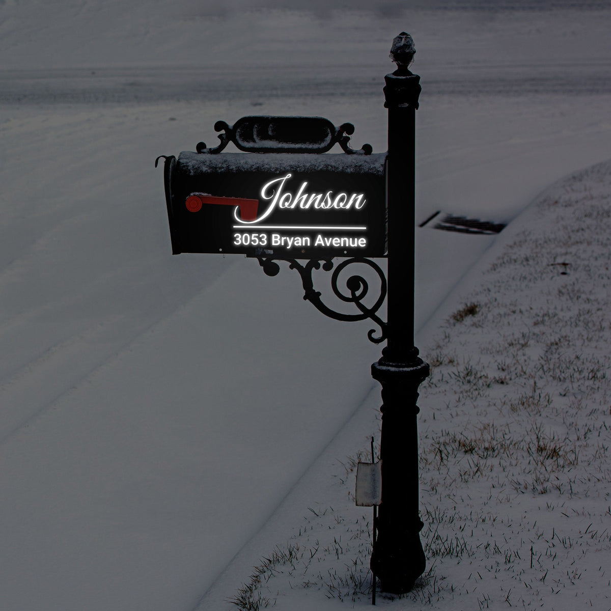Product gallery view of Personalized Reflective Mailbox Decal.