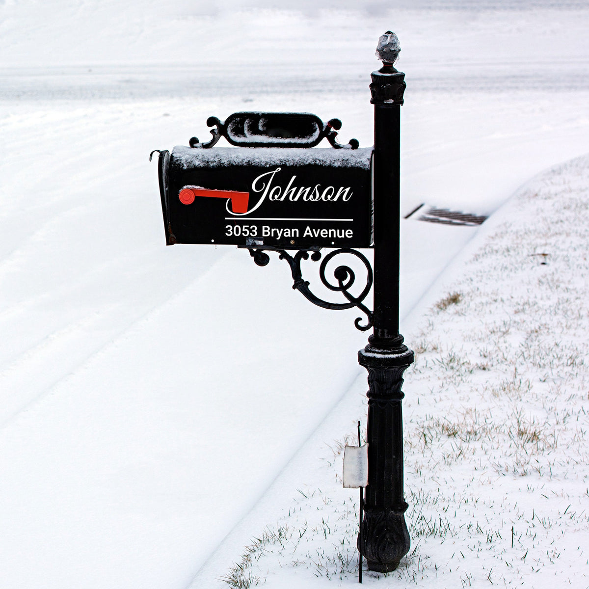Additional product view of Personalized Reflective Mailbox Decal.