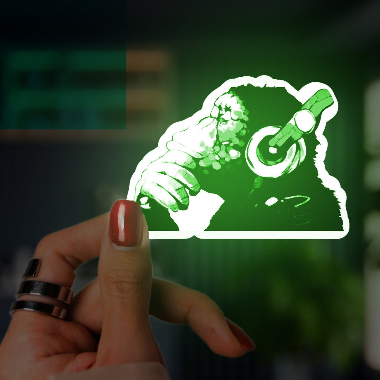 Additional product view of Glow in The Dark Laptop Vinyl Decal.