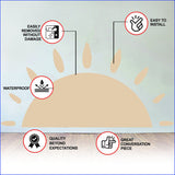 Boho sun and mountain landscape wall sticker.
