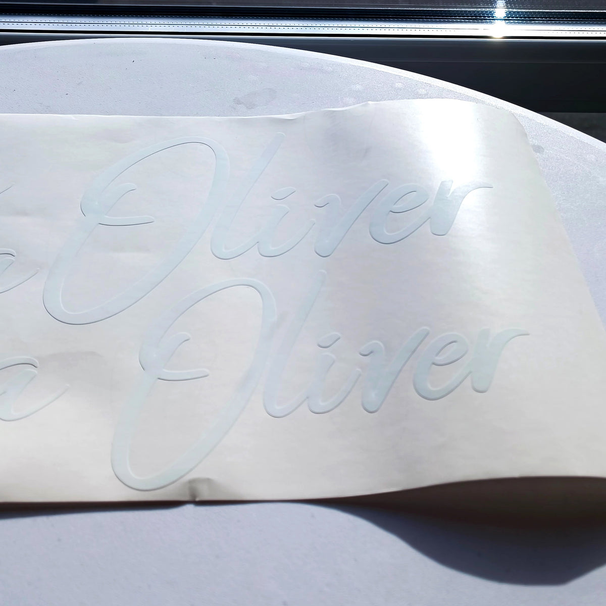 Product gallery view of Personalised Vinyl Name Decals.
