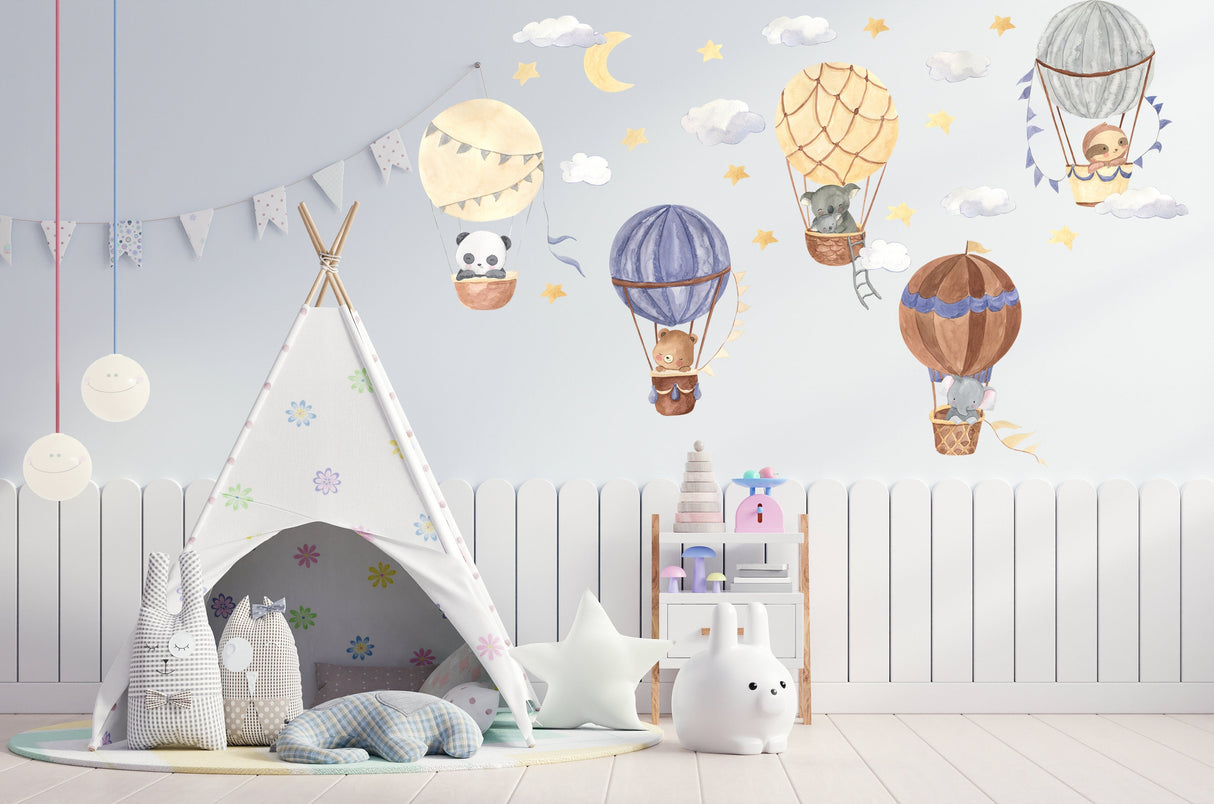 Alternate product view of Hot Air Balloon Wall Stickers.