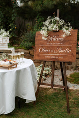 Alternate product presentation of Personalized Wedding Welcome Sign Decal.