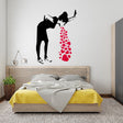 Love Sick street art wall decal with a girl and heart design.