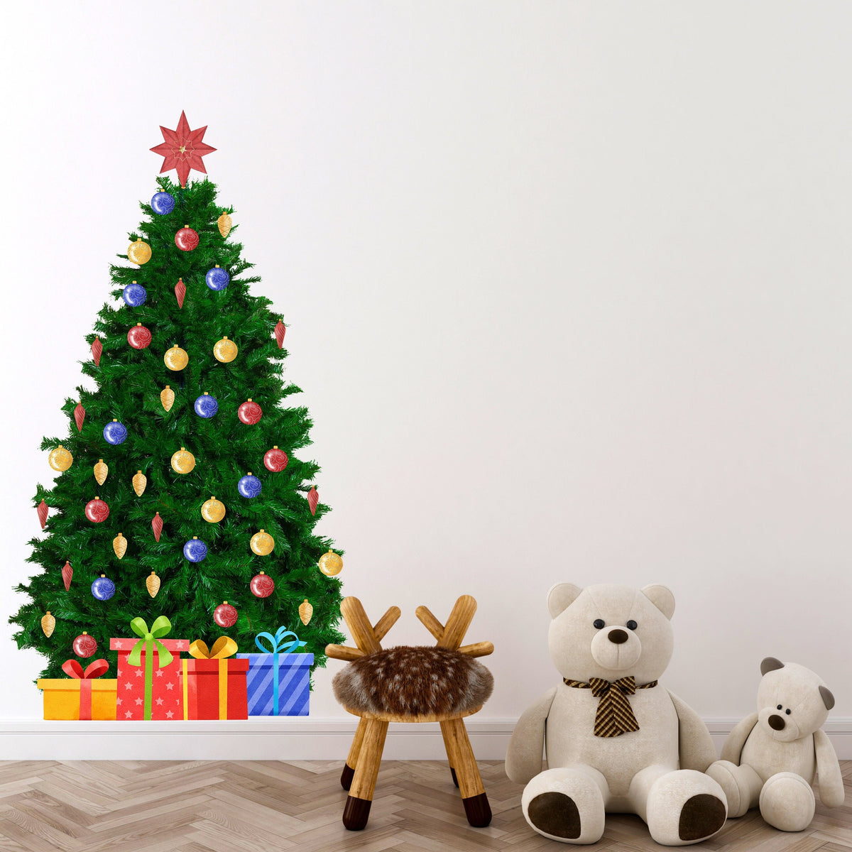 Large Christmas Tree Wall Sticker - Green Pine Vinyl Decal Decoration For Living Room