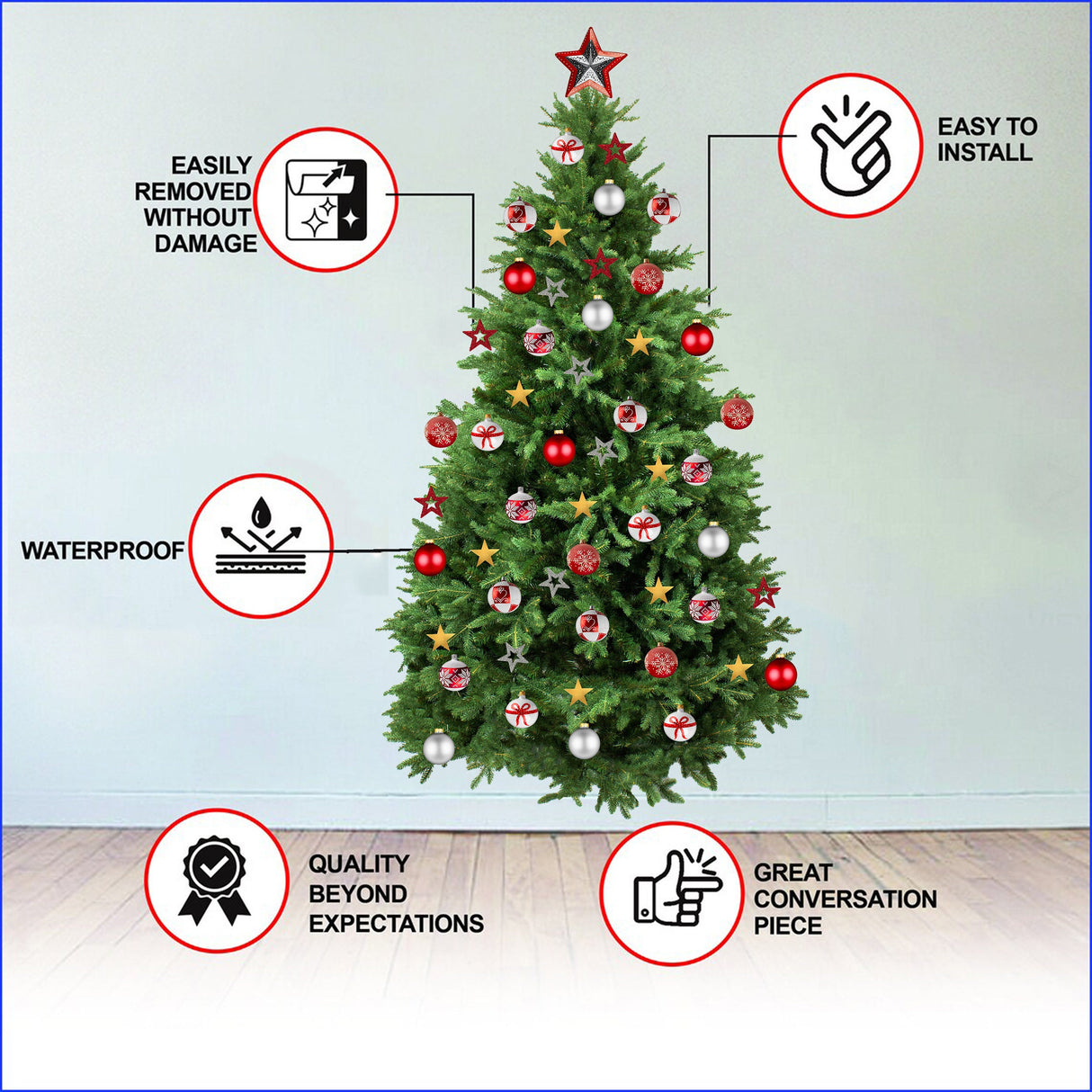 Alternate product view of Christmas Tree Wall Vinyl Decal.