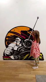 Astronaut Space Monkey Wall Vinyl Sticker - Funny Cosmonaut Chimpanzee Astro Thinking Chimp Print Decal