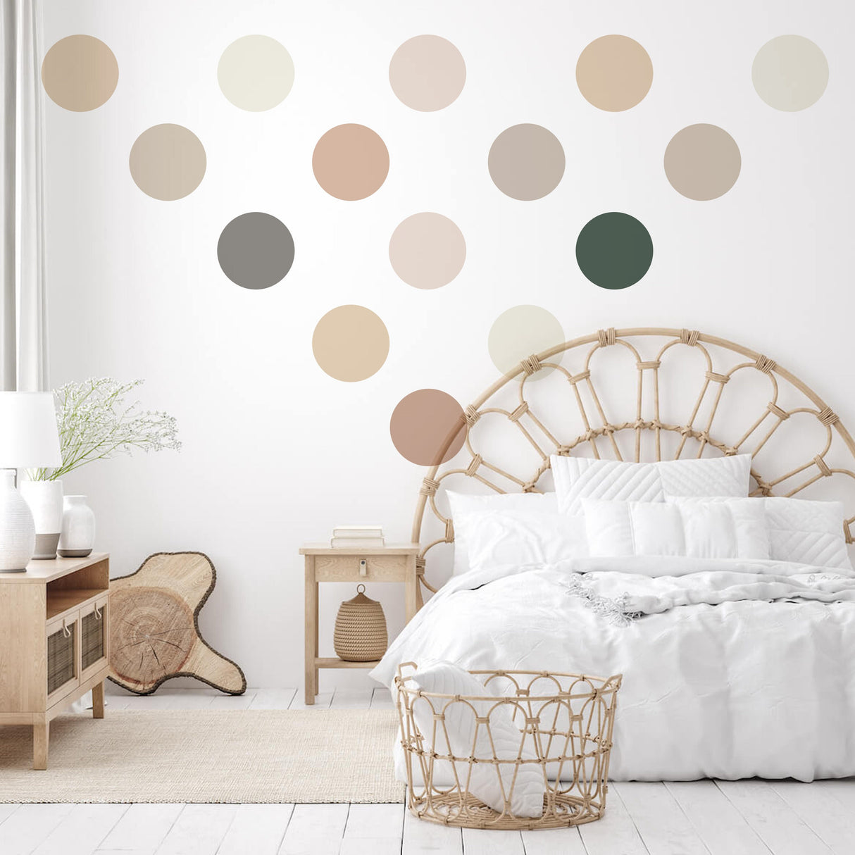 Product gallery view of 50x Neutral Boho Dots Decals.