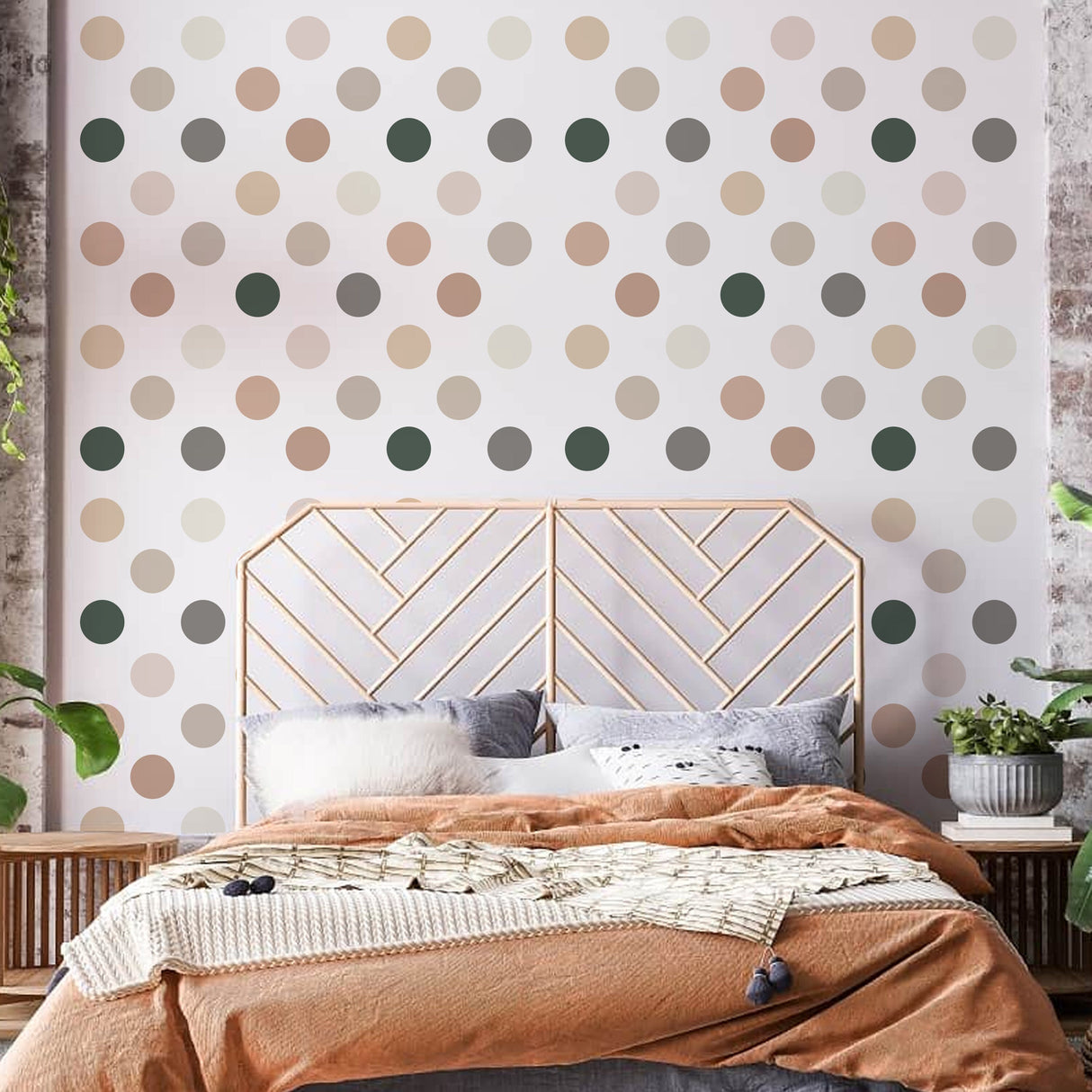 Alternate product view of 50x Neutral Boho Dots Decals.