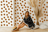 24x Boho Daisy Wall Stickers - Brown Flowers Room Decor Decals.