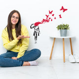 Product gallery view of Artist Suicide Girl With Butterfly Wall Decal.