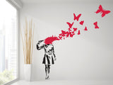 Alternate product view of Artist Suicide Girl With Butterfly Wall Decal.