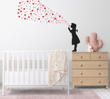 Product presentation view of Heart Bubbles Girl Wall Sticker.