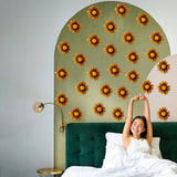Product presentation view of 24x Boho Daisy Wall Stickers.