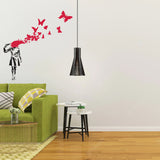 Product detail view of Artist Suicide Girl With Butterfly Wall Decal.