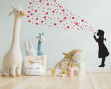 Alternate product view of Heart Bubbles Girl Wall Sticker.