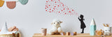 Alternate product presentation of Heart Bubbles Girl Wall Sticker.