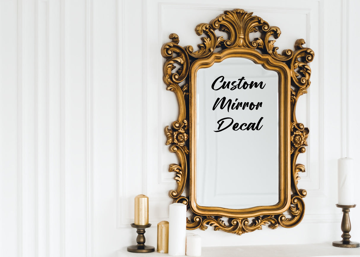Product detail view of Custom Mirror Decal.