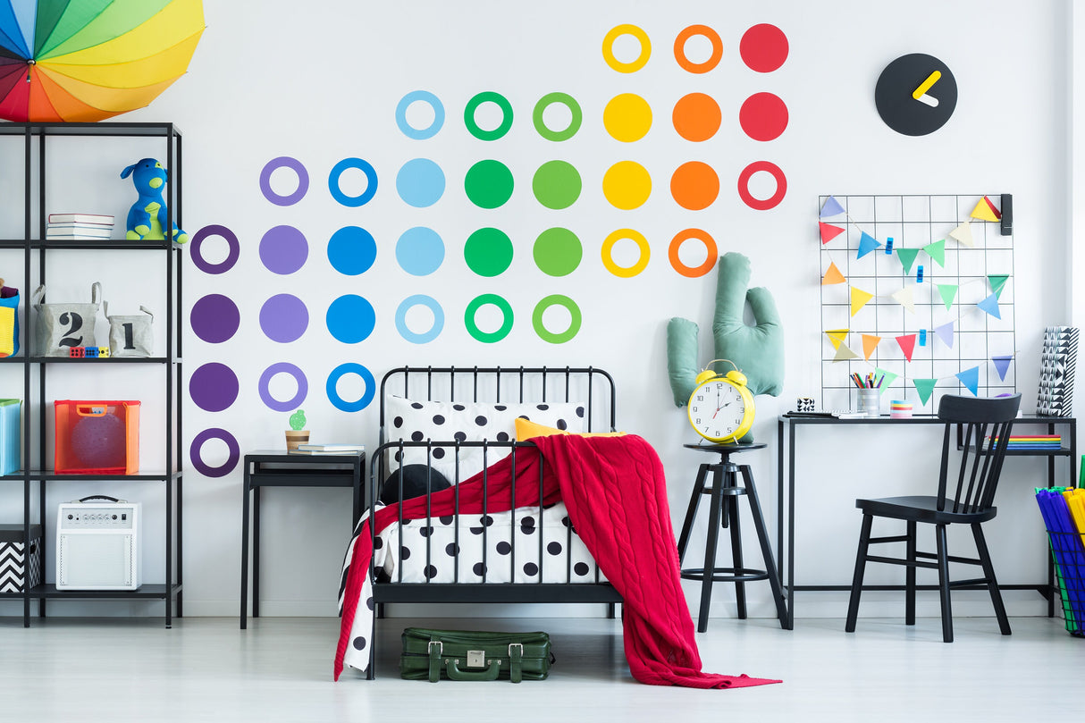 Additional product detail of 36x Rainbow Circle Wall Decals.