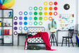 36x Rainbow Circle Wall Decals - Dots Stickers Room Decor