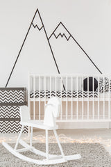 Black Thin Line Stickers - Mountains Peel And Stick Stripe Wall Decals Decor.