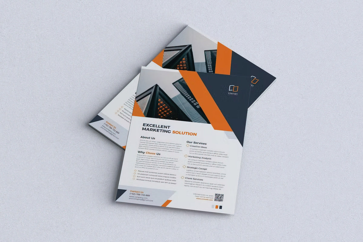 Product presentation view of Custom Printed Flyers.
