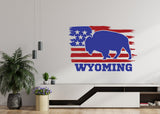 Alternate product presentation of Wyoming Decal - Wyoming State Bull Wall Sticker - Wyoming Map Fan.