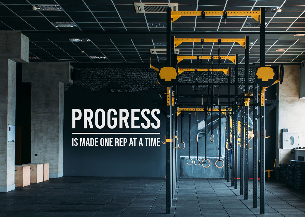 Alternate gallery view of Gym Wall Decal - Motivational Fitness Workout Quote Sticker.